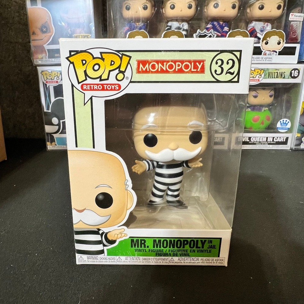 Funko Pop Retro Toys Mr Monopoly in Jail 32 Vinyl Figure Board Game Collectible